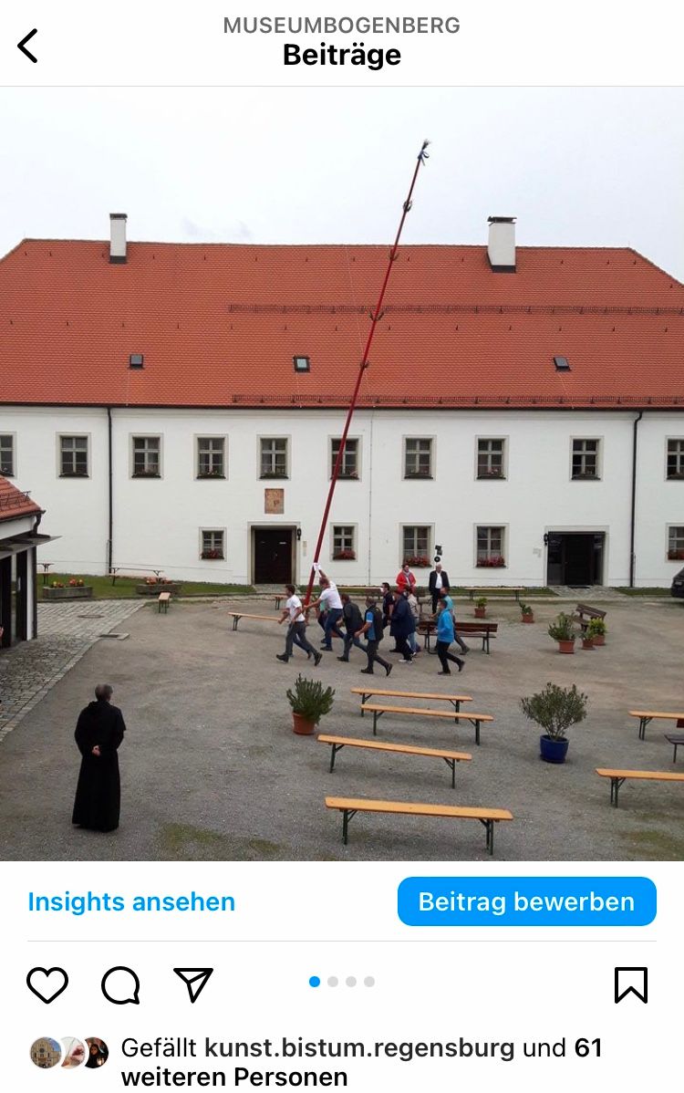 Instagram-Post mit der coronabedingt eingeschränkten Holzkirchener Wallfahrt, Foto: Barbara Michal, © Kreismuseum Bogenberg