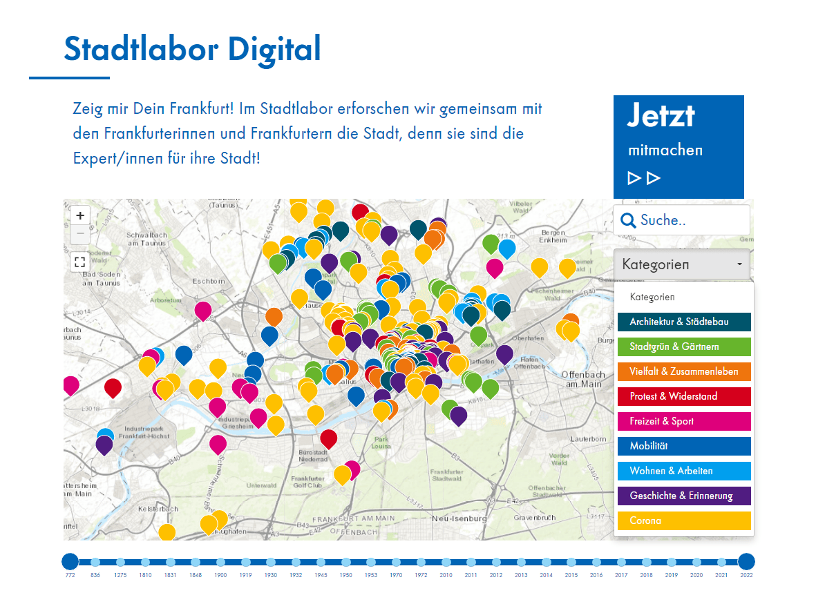 Startseite zum Stadtlabor Digital, © HMF